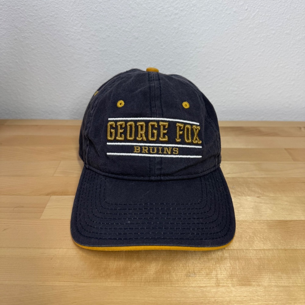 The Game George Fox Bruins Navy Blue Gold Adjustable Cotton Baseball Hat Cap